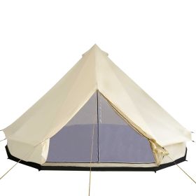 Outsunny 16.5' Large Family Tent 10 Persons Waterproof Teepee Bell Tents Hunting Camp Huge Four Season