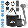 Portable Shower for Camping Include IPX7 Waterproof 6000mAh Rechargeable Shower Pump Filtered Shower Head 5.3Gallon Foldable Bucket For Hiking Beach T