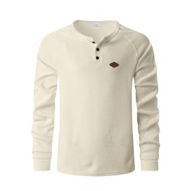 Waffle Buckle Quick-drying Raglan Henry Long Sleeve (Option: Apricot-S)