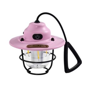 Outdoor Lighting Camping Light USB Rechargeable Horse Lantern (Color: Pink, Type: Camping Light)